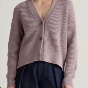 Quince 100% organic cotton Fisherman Cardigan - rose